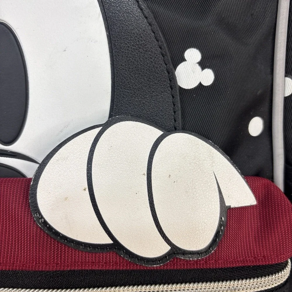 DISNEY Bioworld Large Mickey Mouse Big Face Peek-a-Boo Backpack Pockets Embossed
